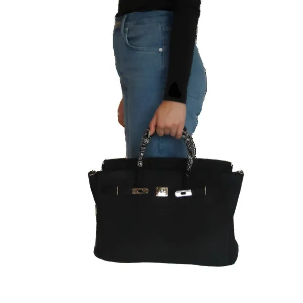 Black Birkin Style Jute Bag