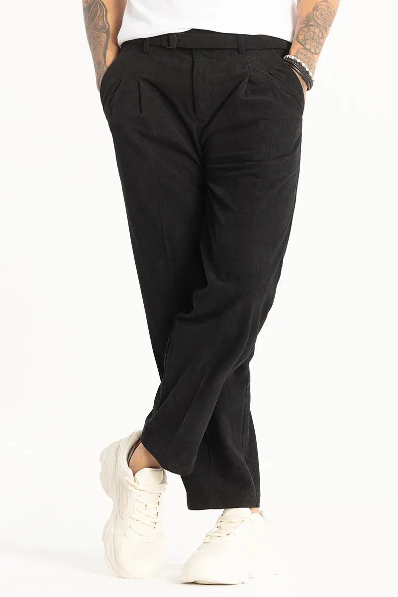 Black Corduroy Korean Trousers