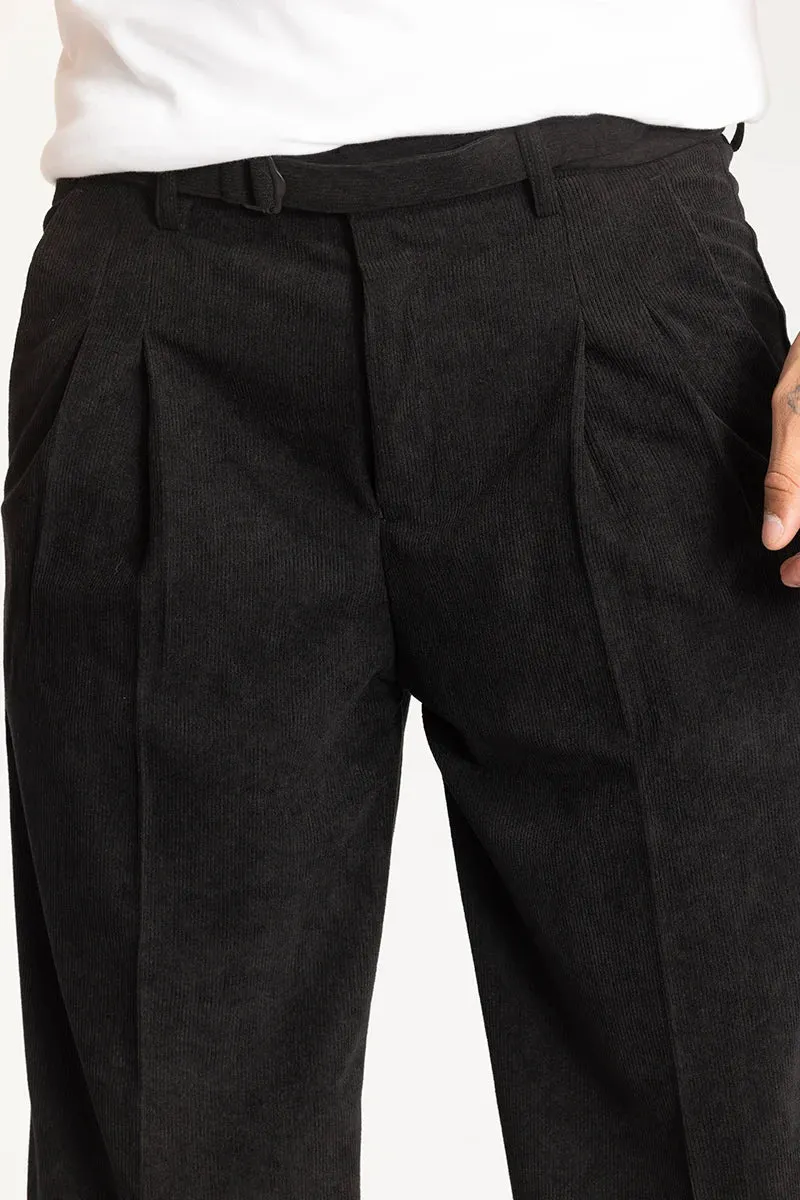 Black Corduroy Korean Trousers