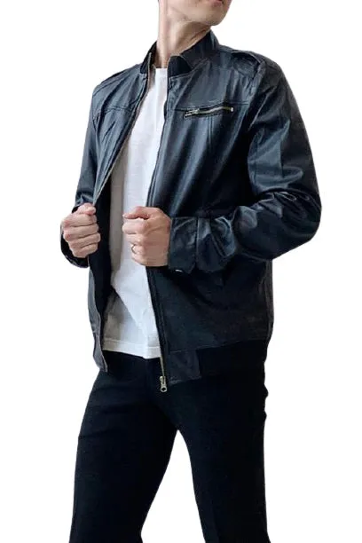 Black Faux Leather Jackets Mens Motorcycle Biker Kpop Fashion Clothes