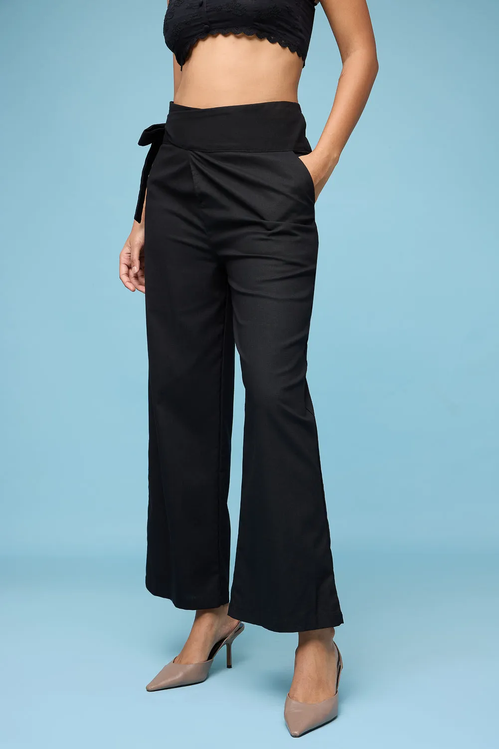 Black Wrap Around Korean Pants