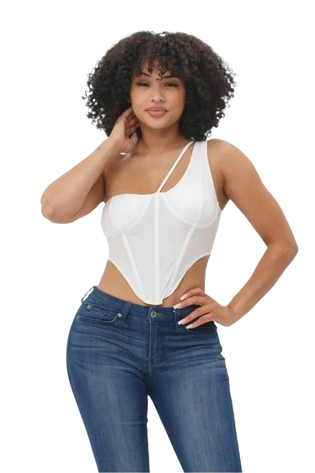 Bodice Corset Style One Shoulder Tops