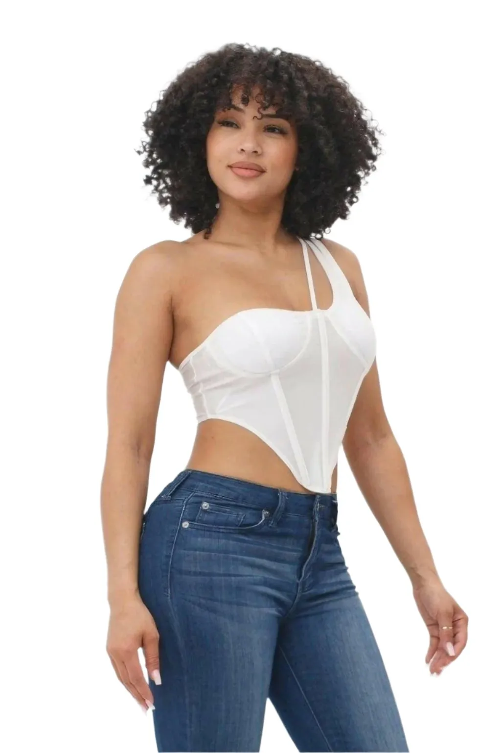 Bodice Corset Style One Shoulder Tops