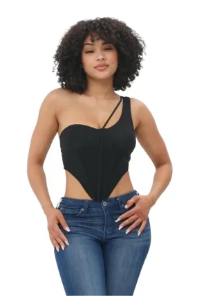 Bodice Corset Style One Shoulder Tops