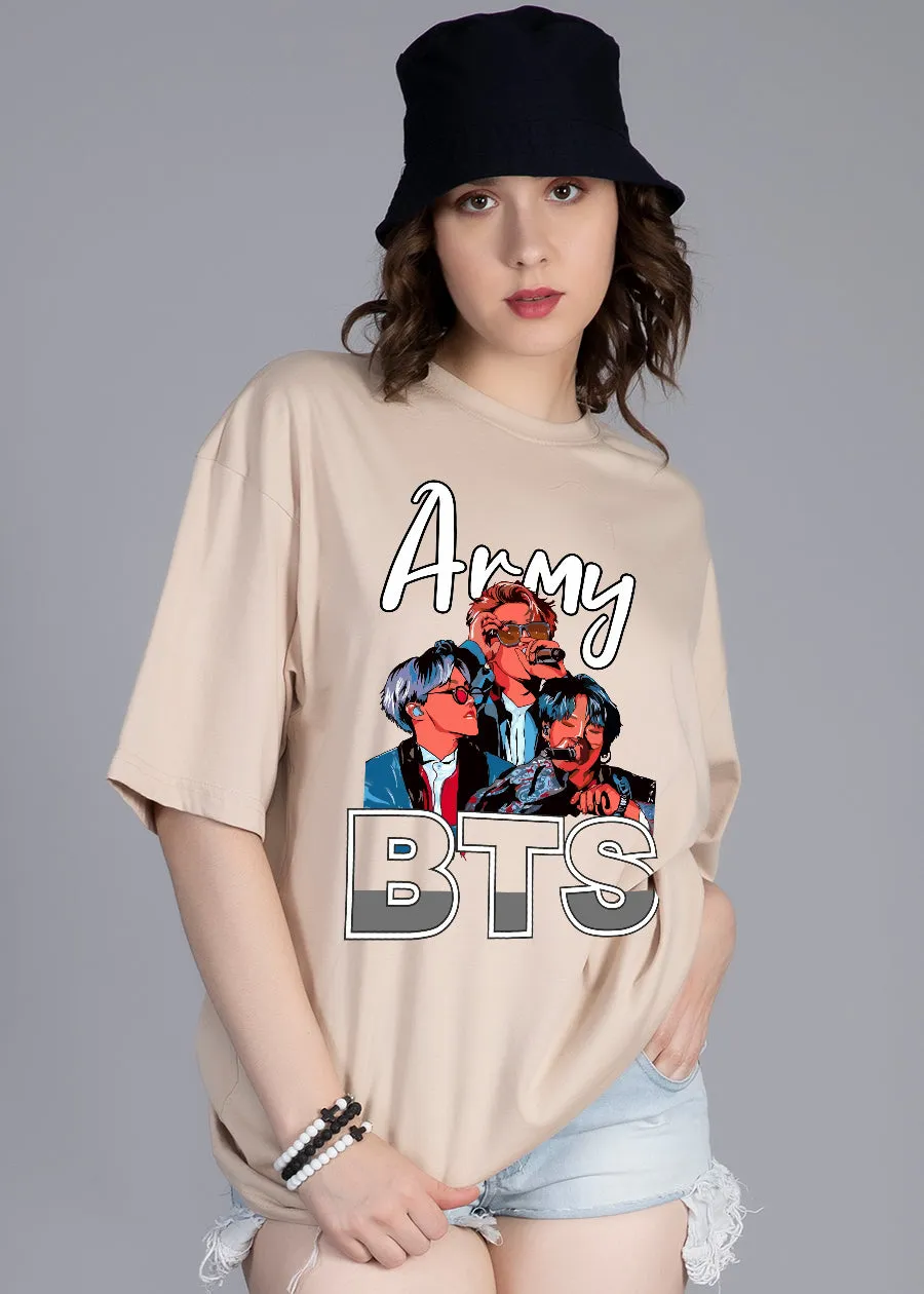 BTS Club Women Oversized Printed T-Shirt