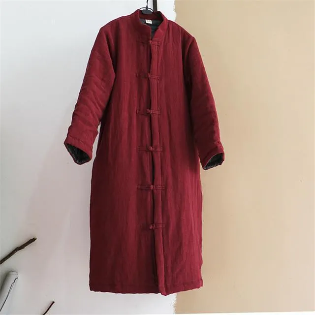 Button Thick Parkas Vintage Warm Clothes Coats Women Johnature 7424207