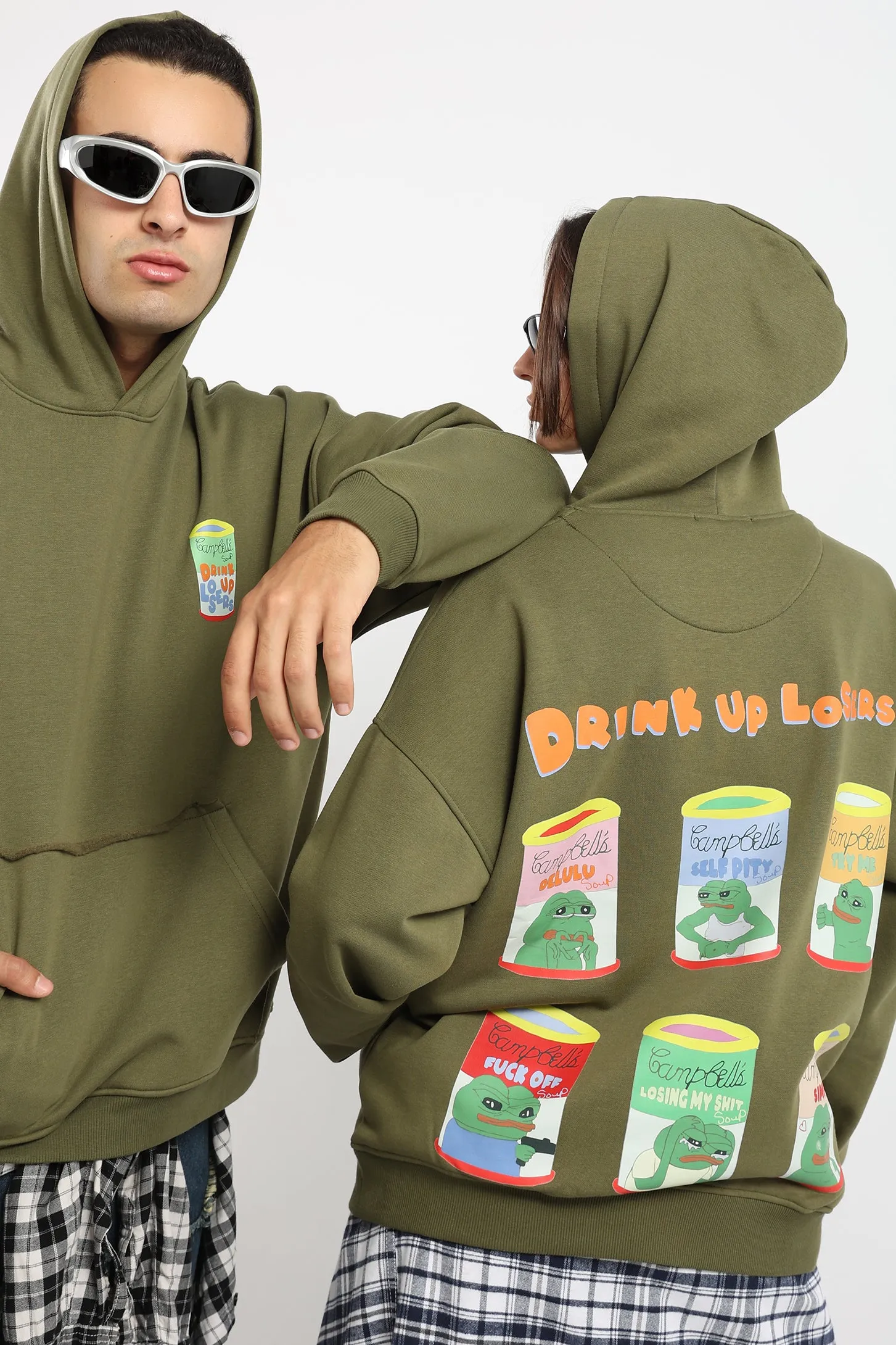 CAMPBELL MEME HOODIE - KHAKI