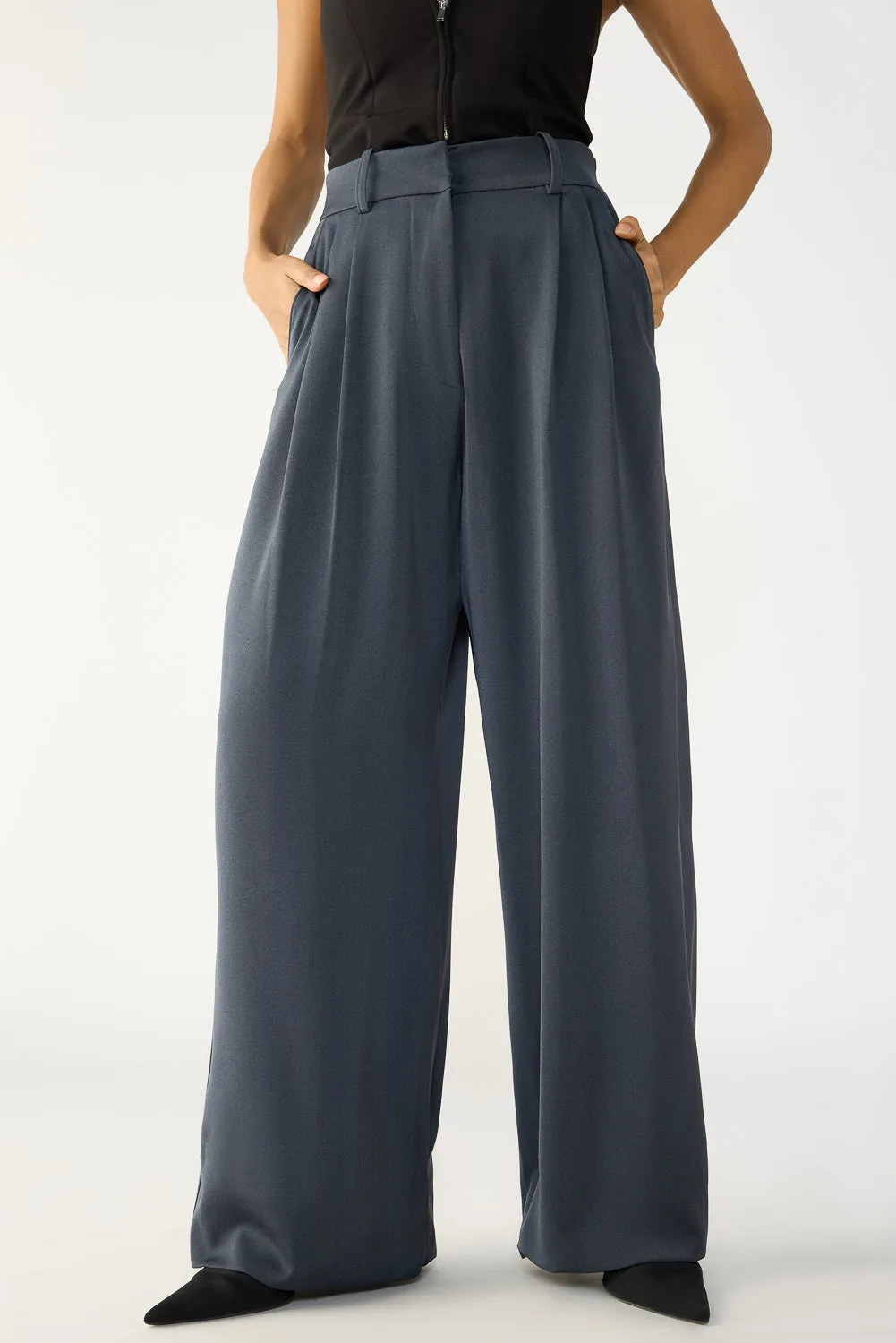 Charcoal Grey Adjustable Korean Pants