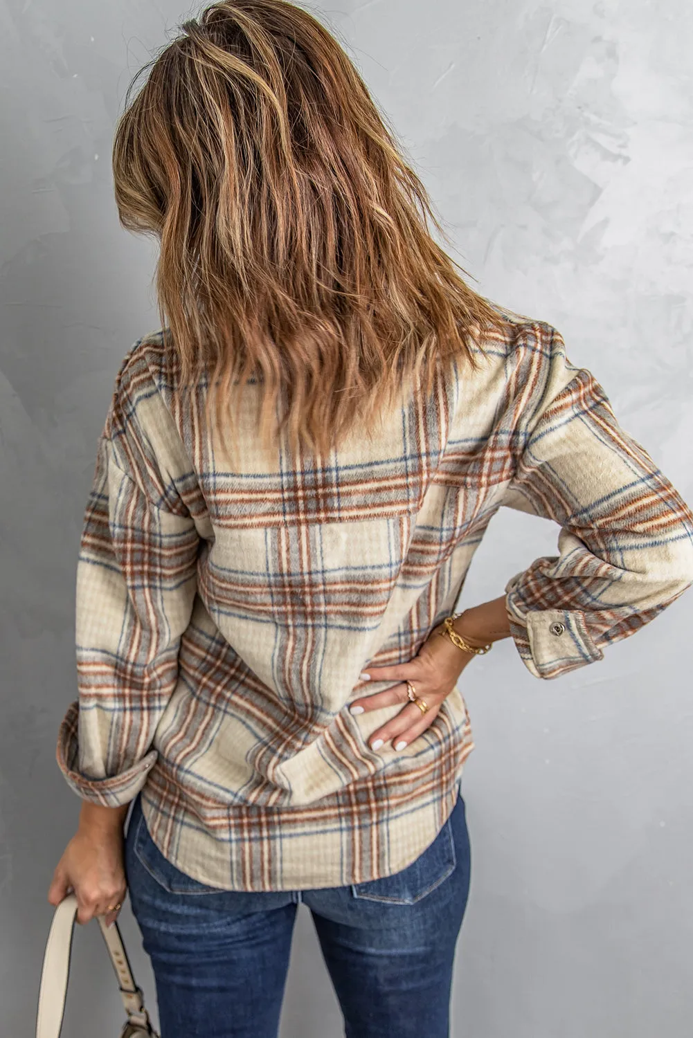 Chest Pocket Plaid Sweatshirt