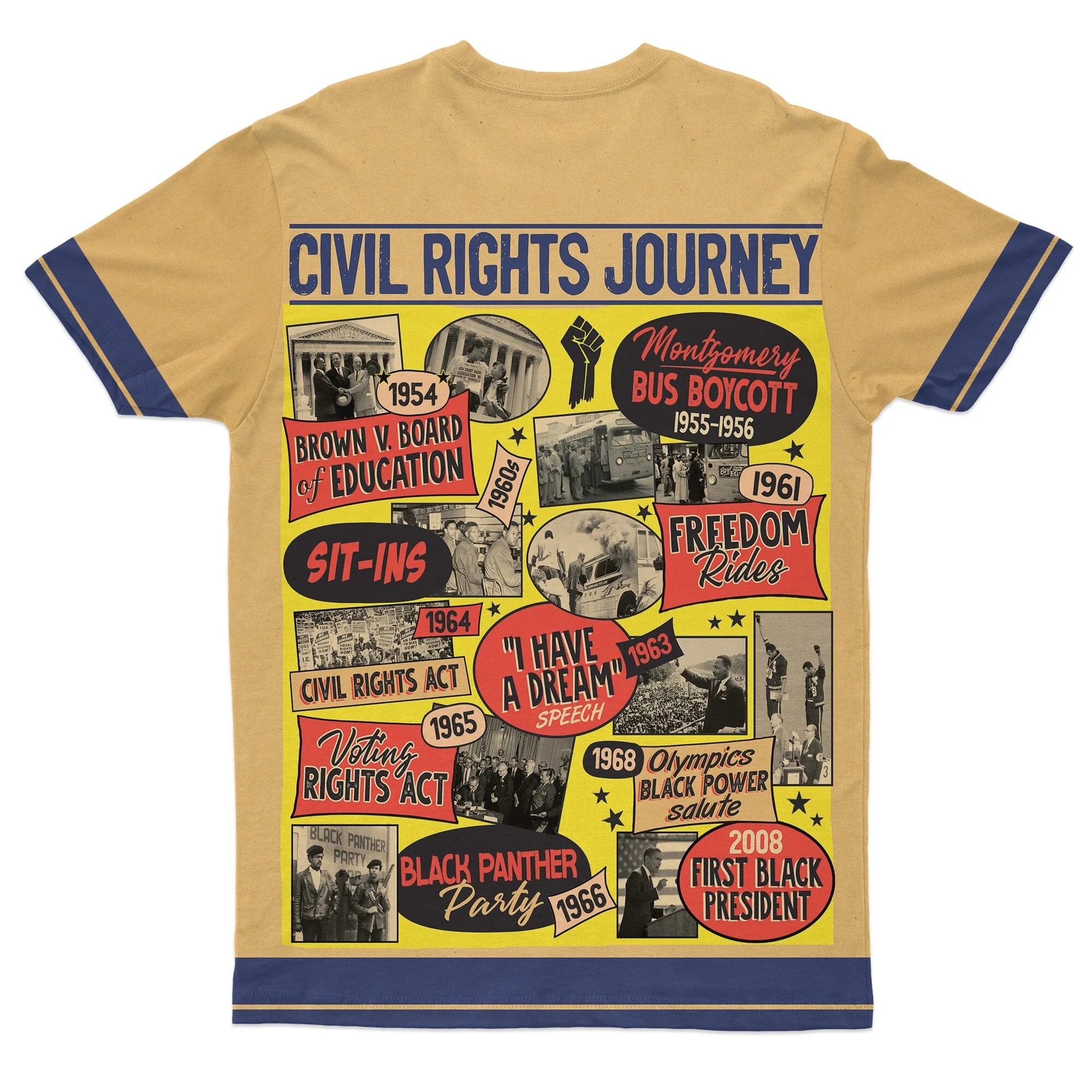 Civil Rights Events in 50s Style T-shirt and Shorts Set