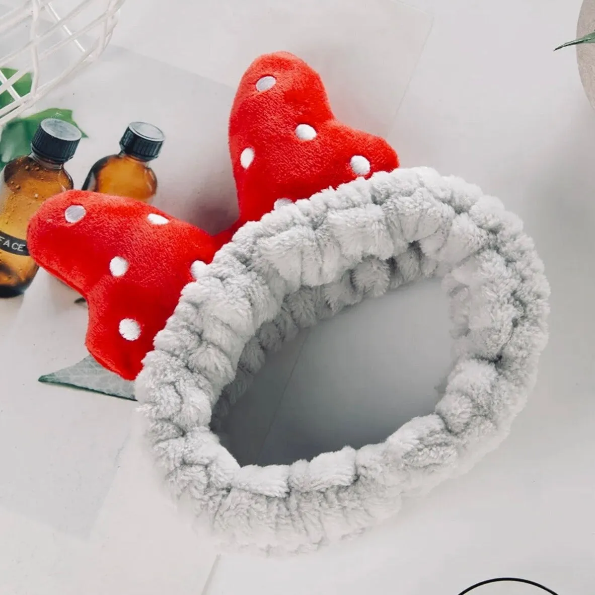 Cute Lovely Bow Makeup Headband for Washing Face, High Elasticity Bowknot Coral Fleece Skincare Headbands