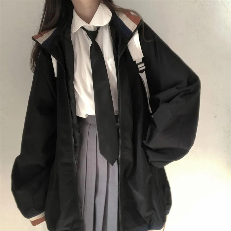 deanwangkt varsity jacket for women spring autumn new aesthetic loose versatile color matching jacket student Harajuku Korean preppy coats