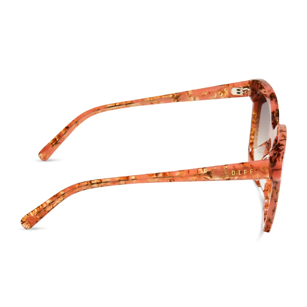 Diff Eyewear Gia - Beige Coral Tort Brown Gradient Sunglasses