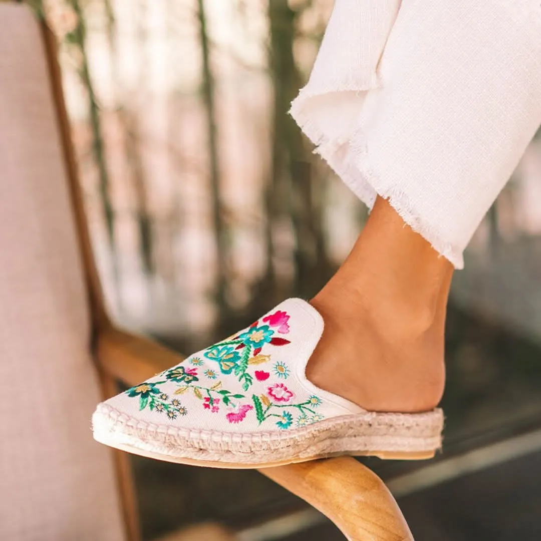 Embroidered Mules style Espadrille for Women - Culip