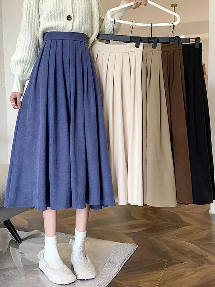 Fashion Korean College Thick A-line Skirt