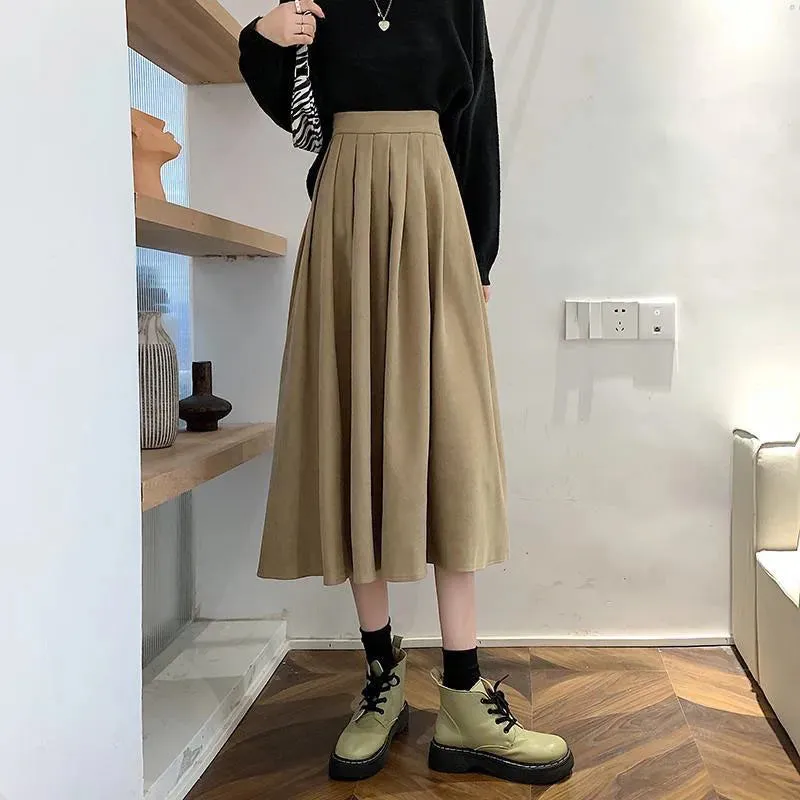 Fashion Korean College Thick A-line Skirt