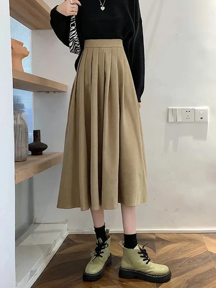 Fashion Korean College Thick A-line Skirt