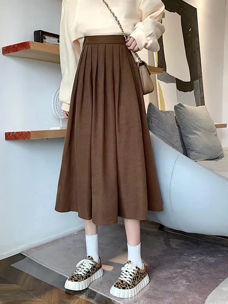 Fashion Korean College Thick A-line Skirt