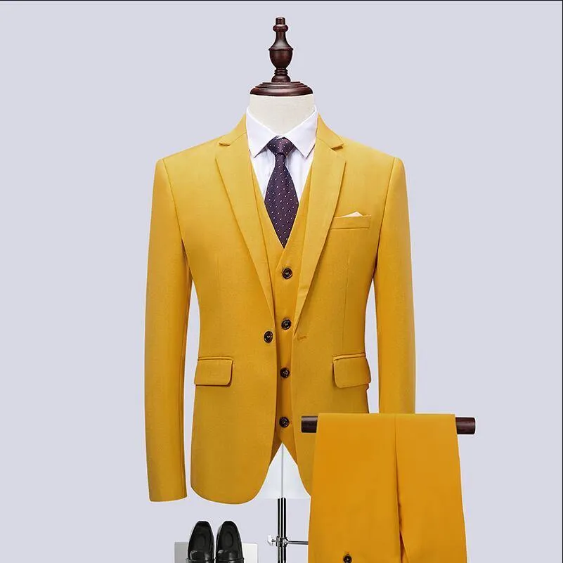 Fashion Men's Latest Coat Pant Designs Casual Business Suit 3 Pieces Set /Men's Suits Blazers Trousers Pants Vest Waistcoat