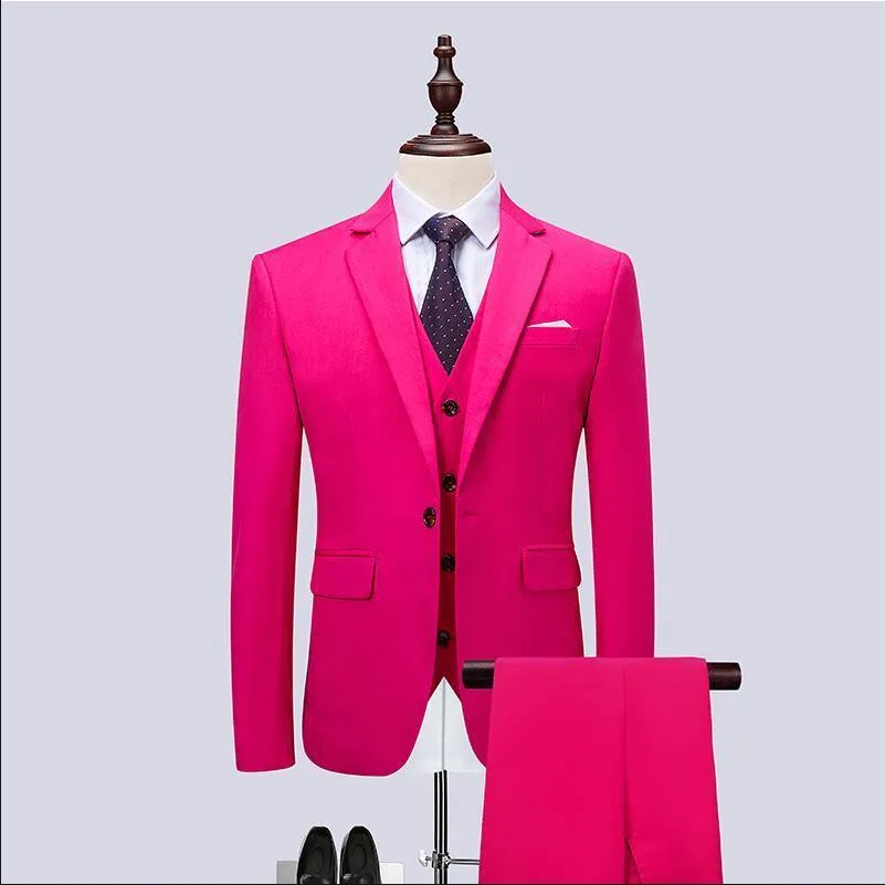 Fashion Men's Latest Coat Pant Designs Casual Business Suit 3 Pieces Set /Men's Suits Blazers Trousers Pants Vest Waistcoat