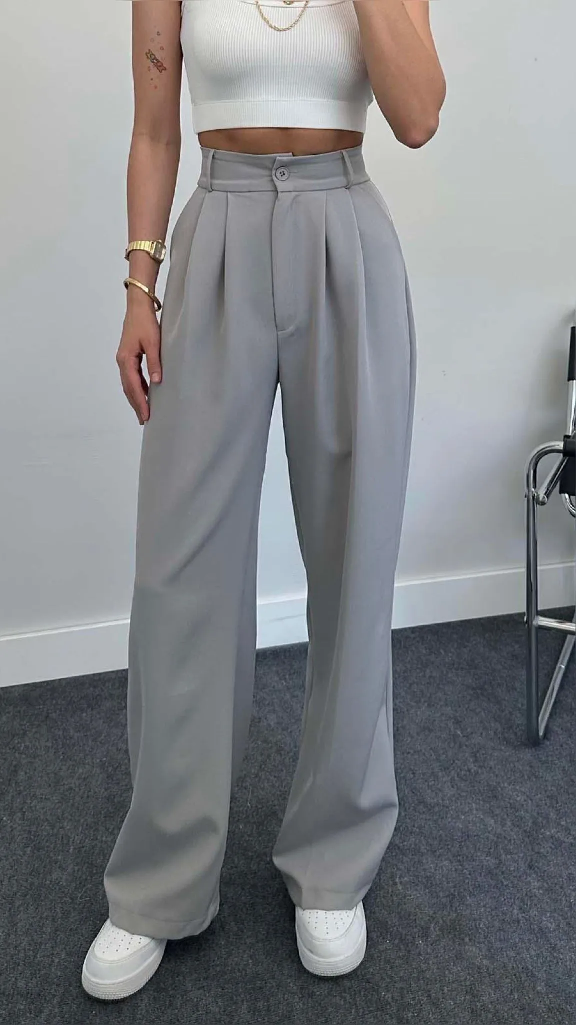 Formal Pleated Wide Leg Trouser