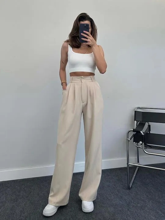 Formal Pleated Wide Leg Trouser