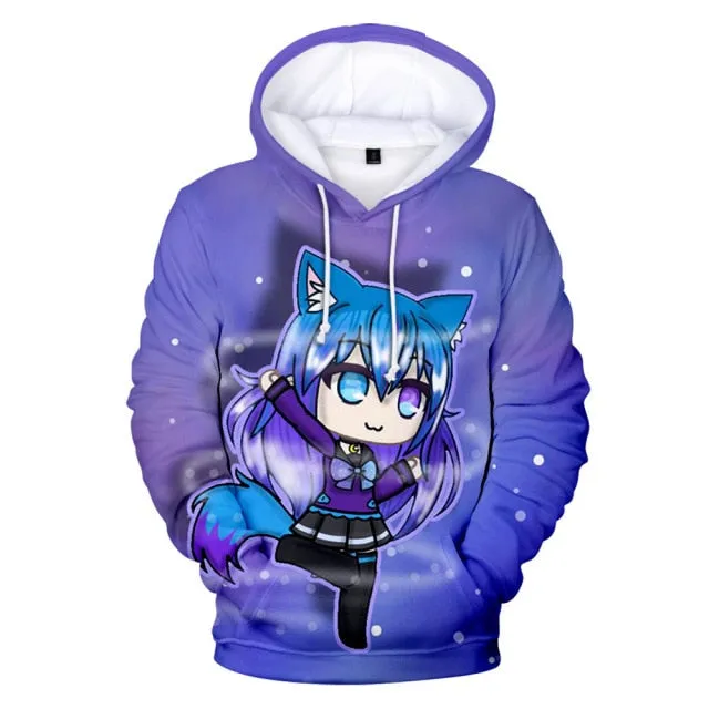 Gacha Life 3D Print Hoodies Anime Game Streetwear Men Women Oversized Sweatshirts Hoodie Harajuku Kids Boys Girls Tops Clothing