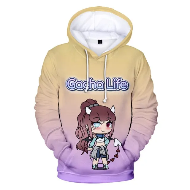 Gacha Life 3D Print Hoodies Anime Game Streetwear Men Women Oversized Sweatshirts Hoodie Harajuku Kids Boys Girls Tops Clothing