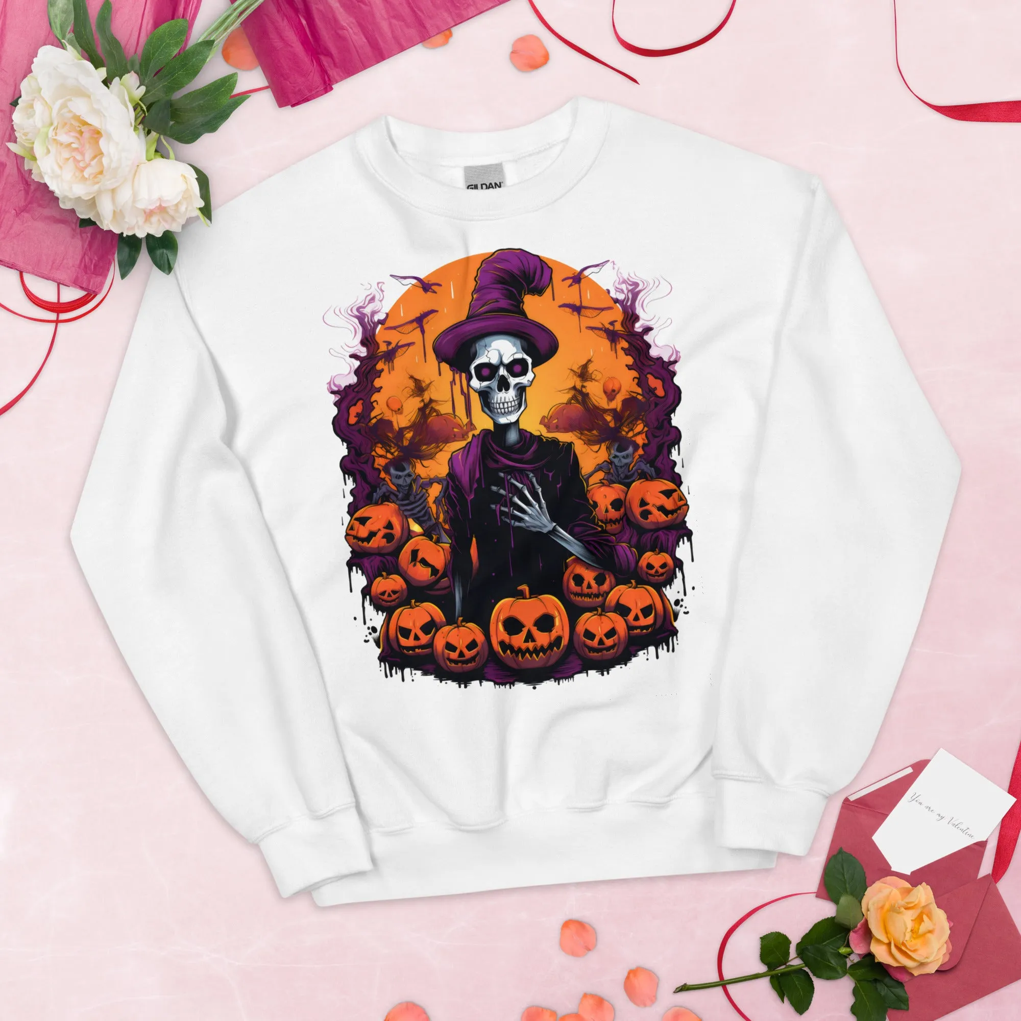 Get Spooktacular with Skeleton-themed Halloween Sweatshirts 002