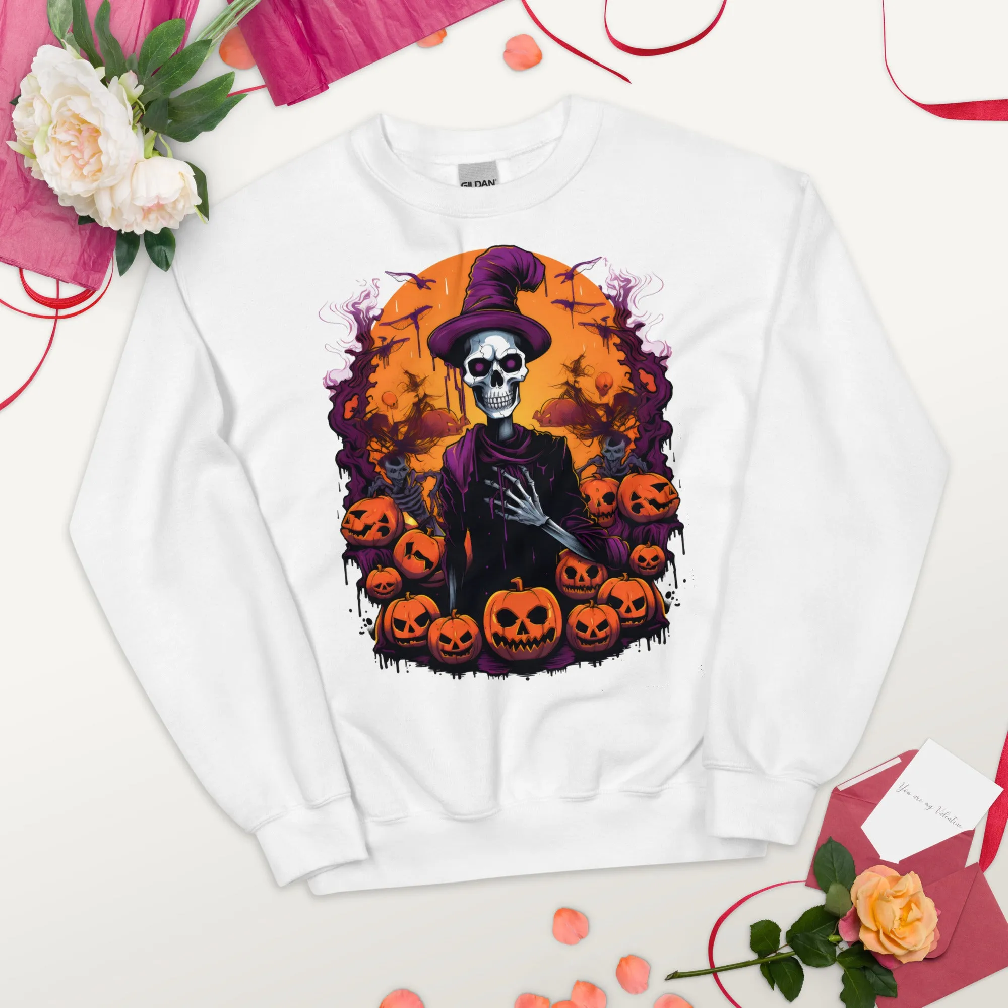 Get Spooktacular with Skeleton-themed Halloween Sweatshirts 002