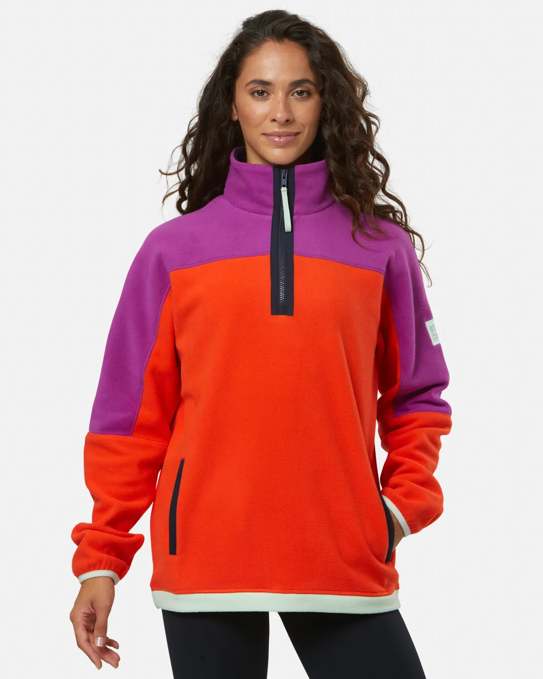 Half Zip Polar Fleece in Very Berry