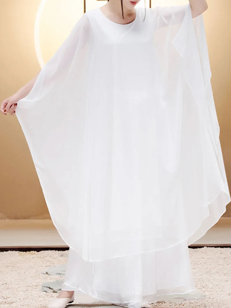 Hanfu Style Elegant White Women Co-ords