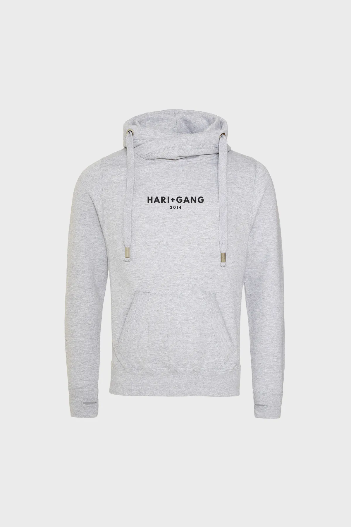 HATG Grey Logo Cowl Neck Hoodie