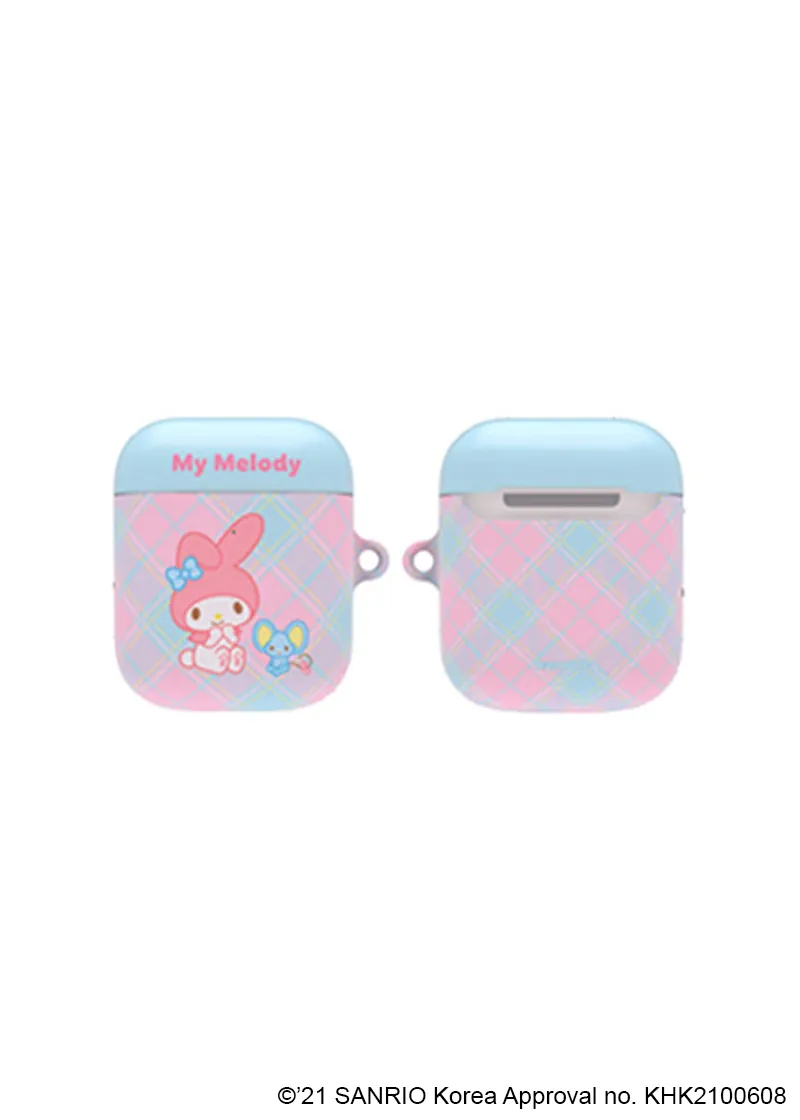 Hello Kitty & Friends argyle airpods case cover & Keychain - SANRIO Korea