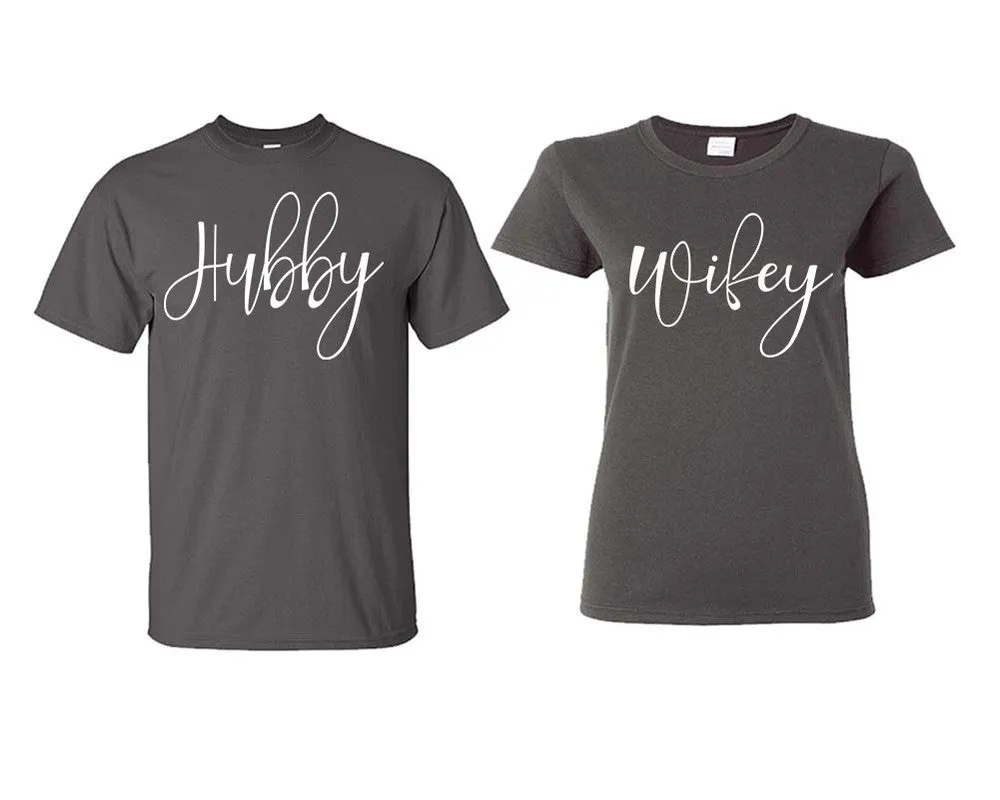 Hubby Wifey Couple Matching T Shirts