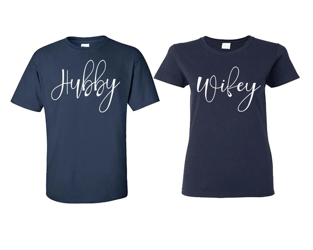 Hubby Wifey Couple Matching T Shirts