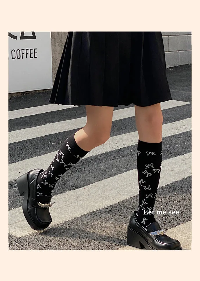 Infinite Bows knee high socks