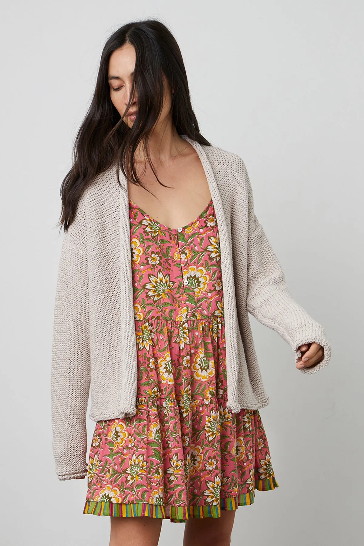 JAZ TEXTURED TAPE YARN CARDIGAN