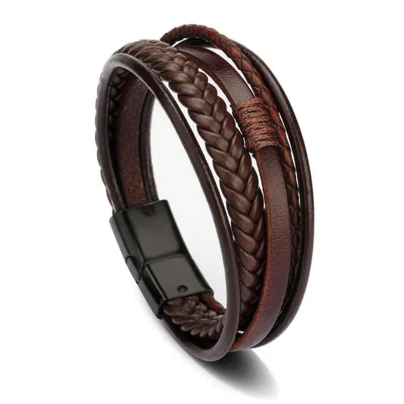 Jewelry Fashion Leather Rope Hand Woven Bracelet Men's Bracelet Ethnic Style Jewelry