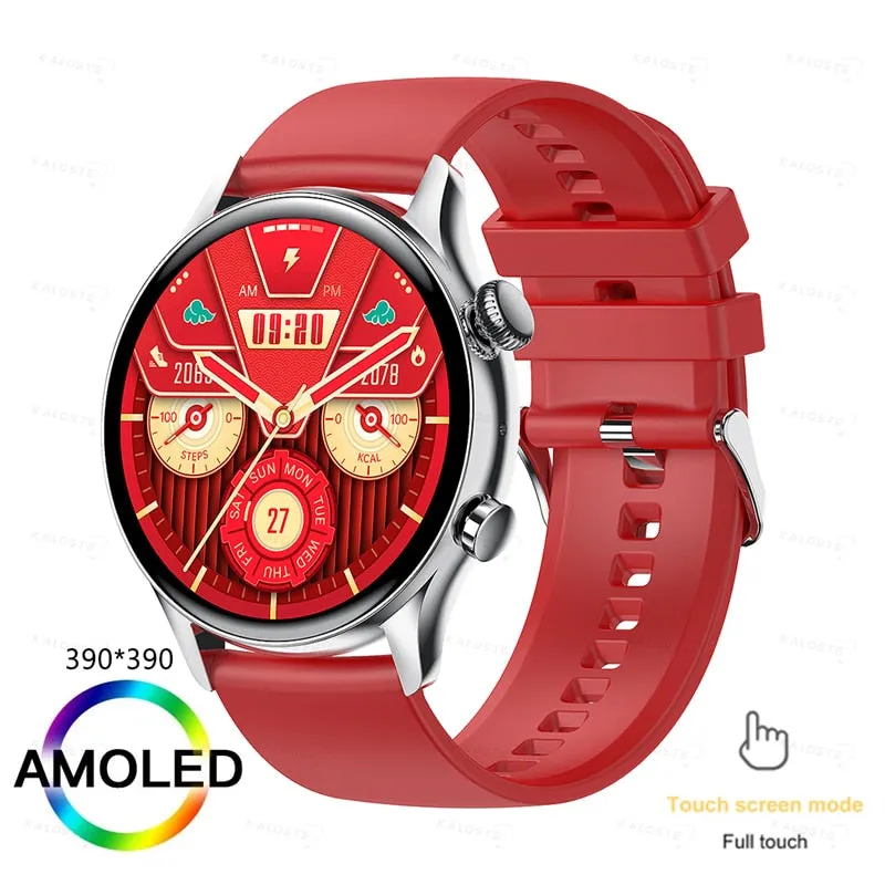 KALOSTE Smart Watch AMOLED HD Screen Always On Display Women Watches Bluetooth Call IP68 Waterproof Sport fitness Men Smartwatch