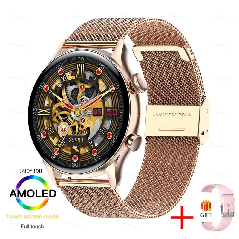 KALOSTE Smart Watch AMOLED HD Screen Always On Display Women Watches Bluetooth Call IP68 Waterproof Sport fitness Men Smartwatch