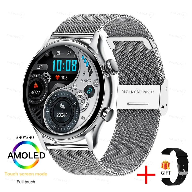 KALOSTE Smart Watch AMOLED HD Screen Always On Display Women Watches Bluetooth Call IP68 Waterproof Sport fitness Men Smartwatch