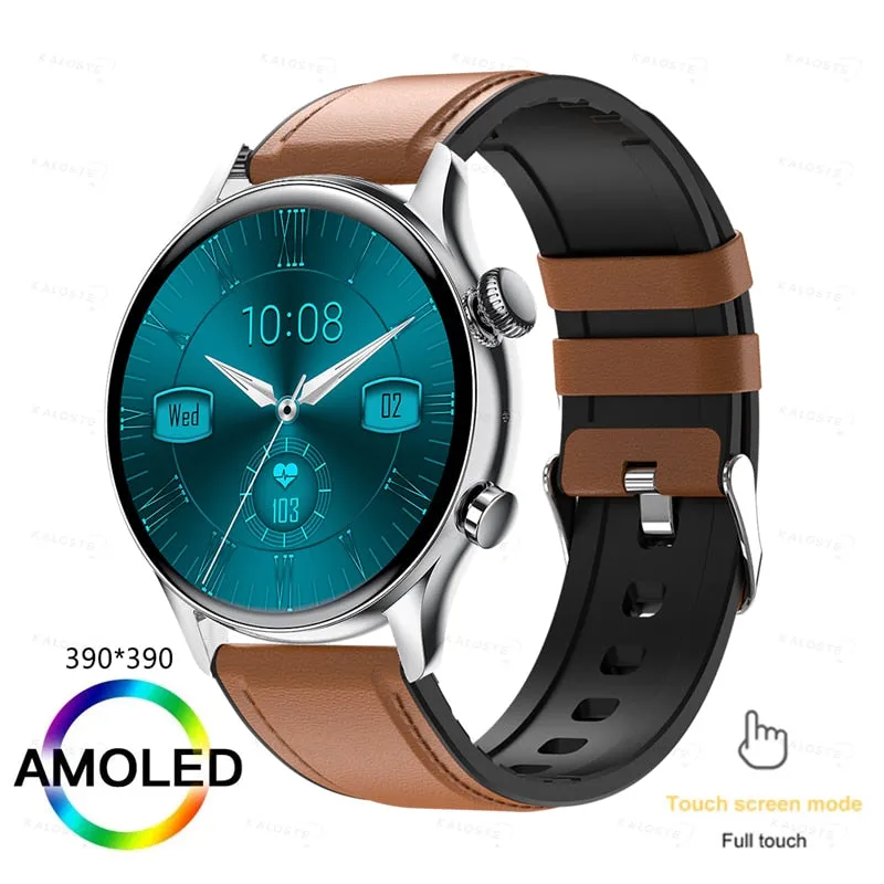 KALOSTE Smart Watch AMOLED HD Screen Always On Display Women Watches Bluetooth Call IP68 Waterproof Sport fitness Men Smartwatch