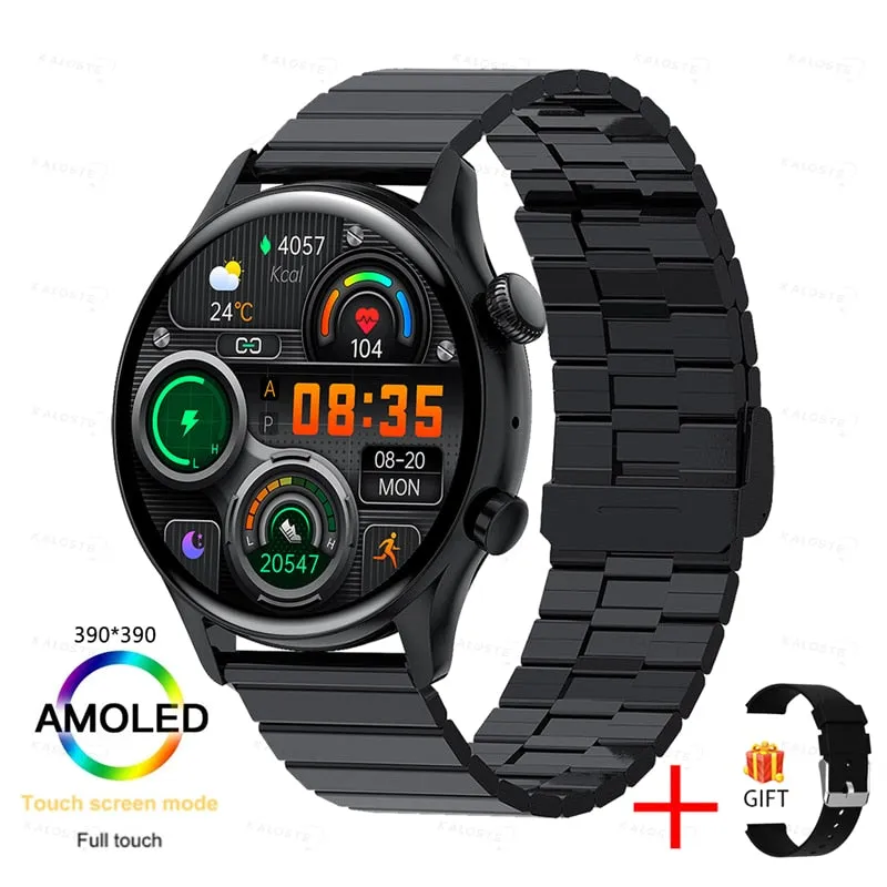 KALOSTE Smart Watch AMOLED HD Screen Always On Display Women Watches Bluetooth Call IP68 Waterproof Sport fitness Men Smartwatch