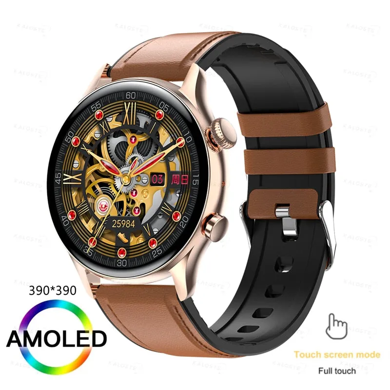 KALOSTE Smart Watch AMOLED HD Screen Always On Display Women Watches Bluetooth Call IP68 Waterproof Sport fitness Men Smartwatch