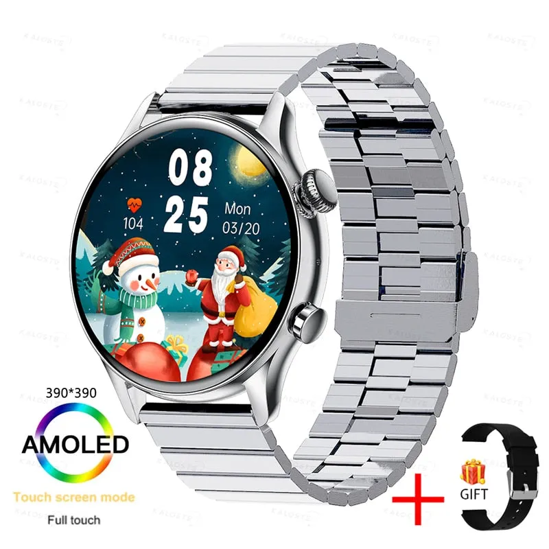 KALOSTE Smart Watch AMOLED HD Screen Always On Display Women Watches Bluetooth Call IP68 Waterproof Sport fitness Men Smartwatch