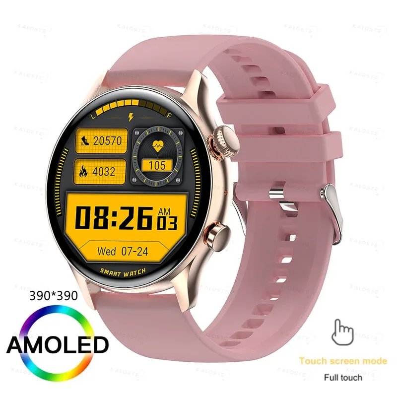 KALOSTE Smart Watch AMOLED HD Screen Always On Display Women Watches Bluetooth Call IP68 Waterproof Sport fitness Men Smartwatch