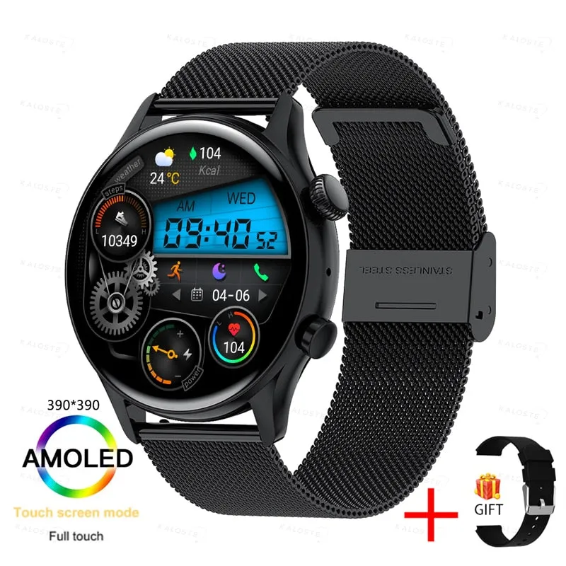 KALOSTE Smart Watch AMOLED HD Screen Always On Display Women Watches Bluetooth Call IP68 Waterproof Sport fitness Men Smartwatch