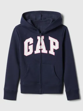 Kids Gap Logo Zip Hoodie In Fleece