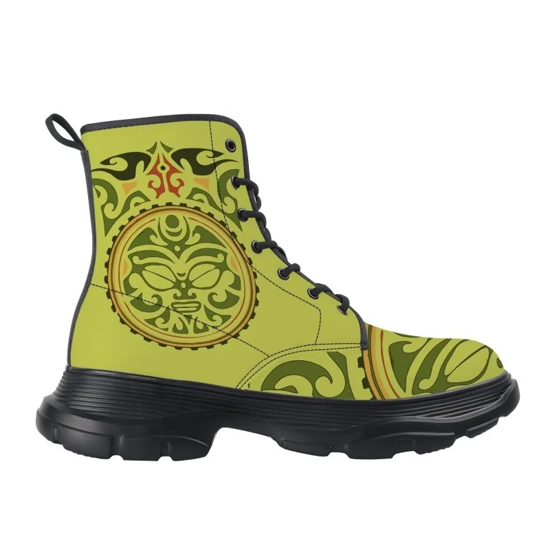 KM Chunky Boots - Polynesian graphic style